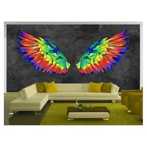 Papel De Parede 3D Arte Asas Selfie Insta Cores 3,5M Tra397
