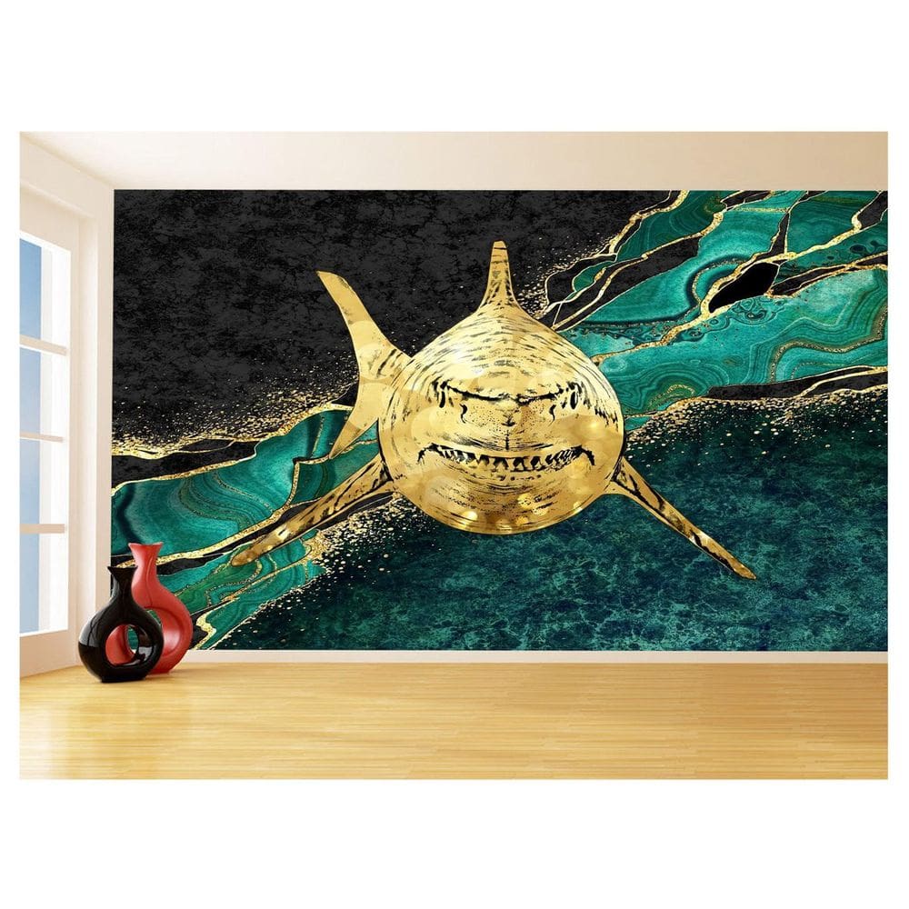 Papel De Parede Animais Pop Art Tubarão Cores 3,5M Pxa541