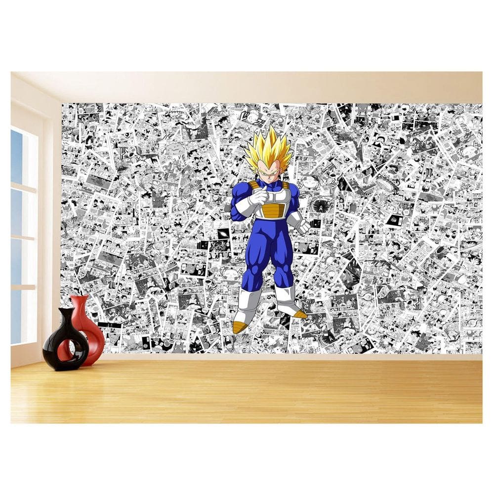Papel De Parede 3D Dragon Ball Vegeta Anime 3,5M Dbz593