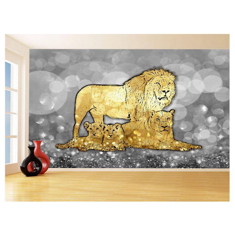 Papel De Parede Animais Pop Art Familia Leões 3,5M Pxa436