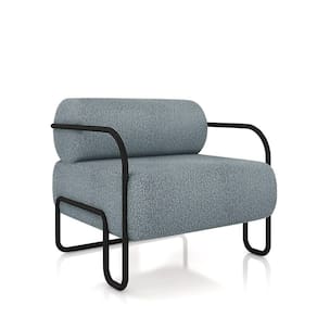 Poltrona Sala de Estar Industrial Preto Ameli Bouclê K01 - D`Rossi