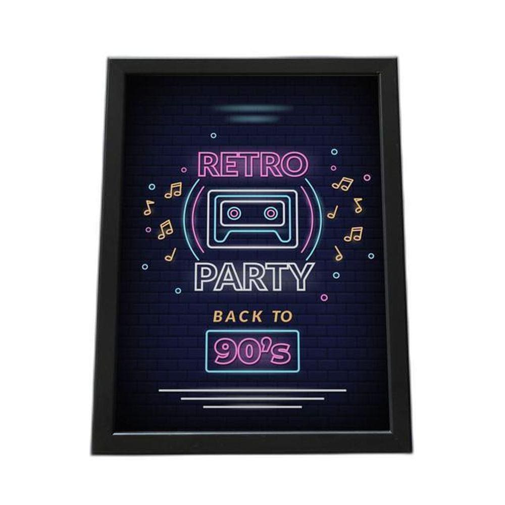 Quadro Com Moldura Retro Party 90
