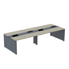 Mesa de Plataforma Dupla para 4 Pessoas Corporativa 110x140/4p Nogueira Casablanca/Grafito