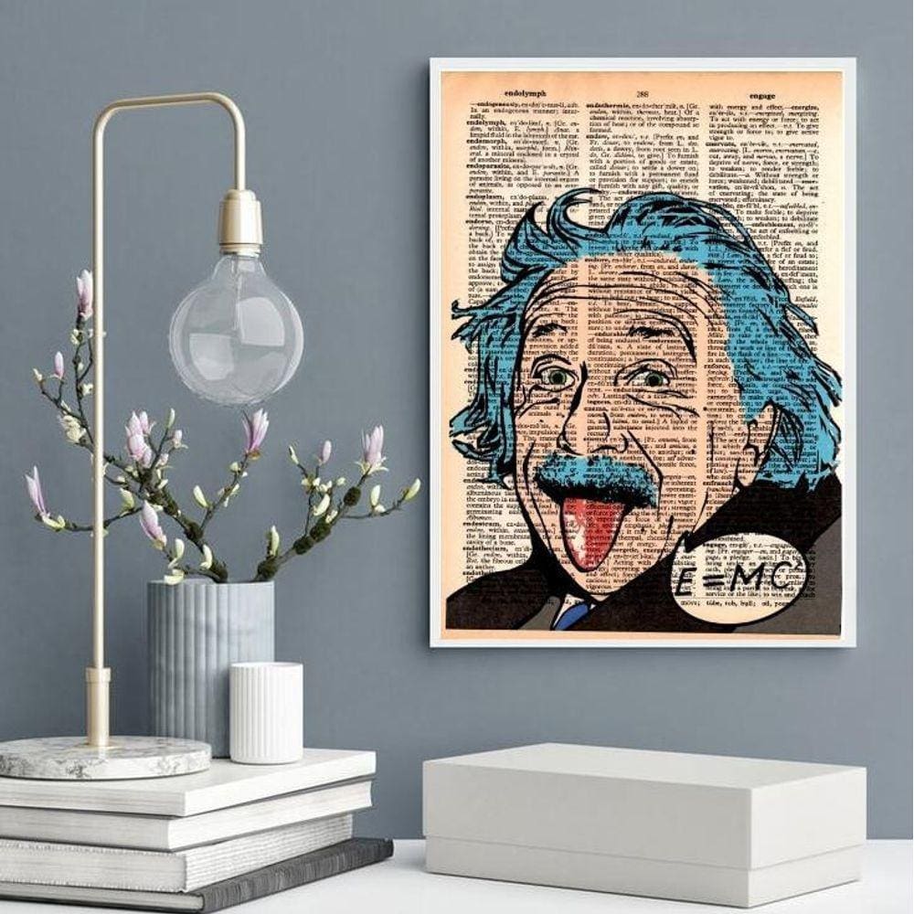Quadro Decorativo Einstein- Pop Art 24X18Cm