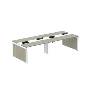 Mesa de Plataforma Dupla para 4 Pessoas Corporativa 110x140/4p Nogueira Casablanca/Branco