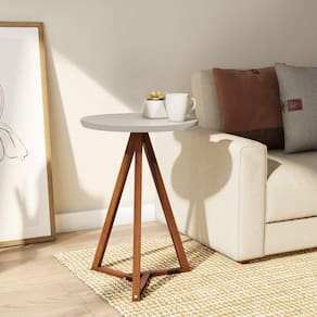 Mesa Lateral Redonda 50cm Classic Gianduia/Marrom