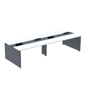 Mesa de Plataforma Dupla para 4 Pessoas Corporativa 110x140/4p Branco/Grafito