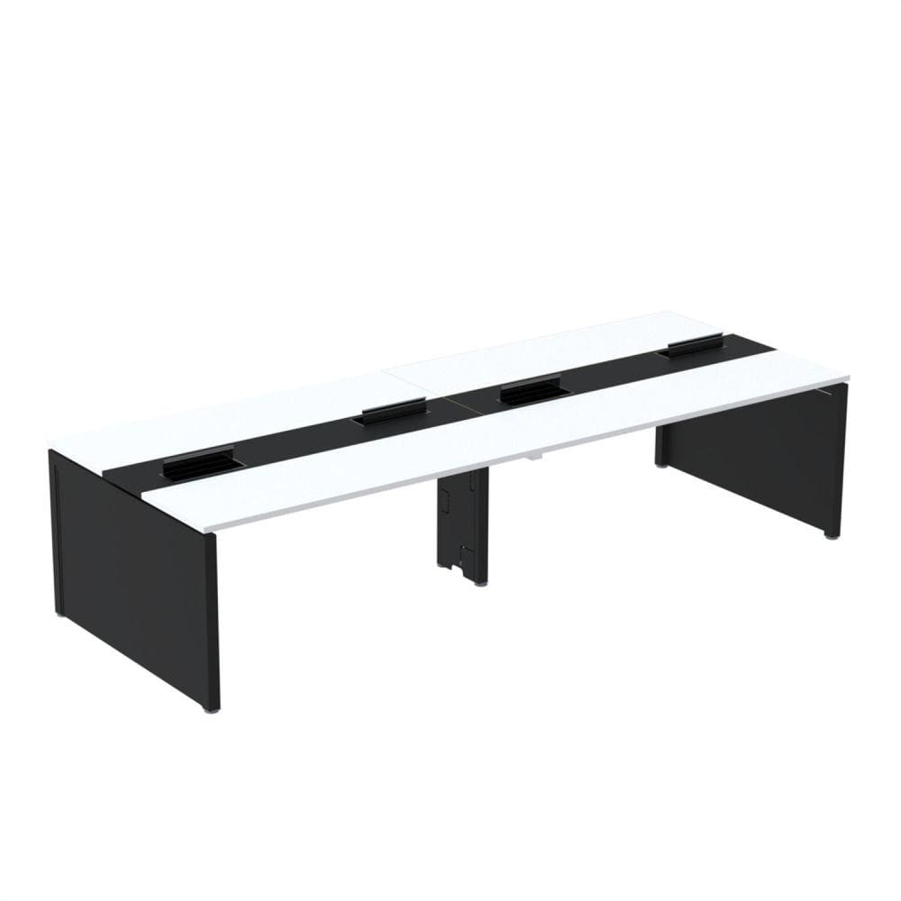 Mesa de Plataforma Dupla para 4 Pessoas Corporativa 140x140/4p Branco/Preto