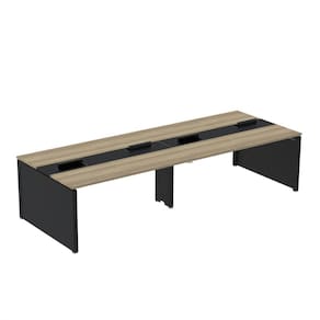 Mesa de Plataforma Dupla para 4 Pessoas Corporativa 140x140/4p Noce Naturalle/Preto