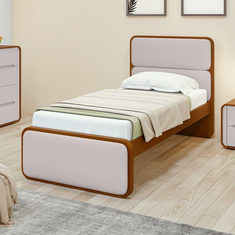 Cama Solteiro Loop Tecido Sintético Frassino
