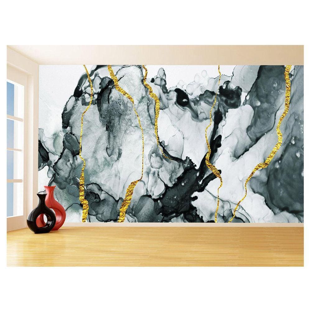 Papel De Parede 3D Estilo Marmore Tintas Cores 3,5M Mbr107