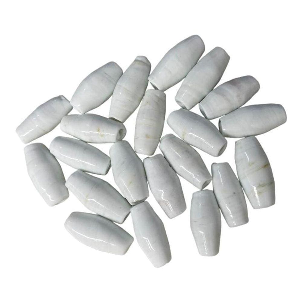 Kit 7 Firmas Azeitona 35X15Mm Branca Leitosa Murano Guias