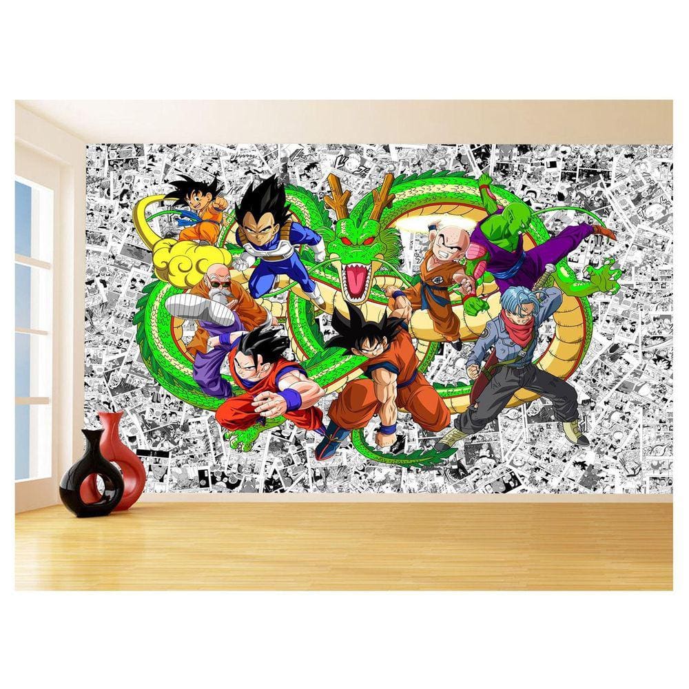 Papel De Parede Dragon Ball Goku Vegeta Anime 3,5M Dbz131
