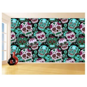 Papel De Parede 3D Textura Caveiras Mexicanas 3,5M Txt206