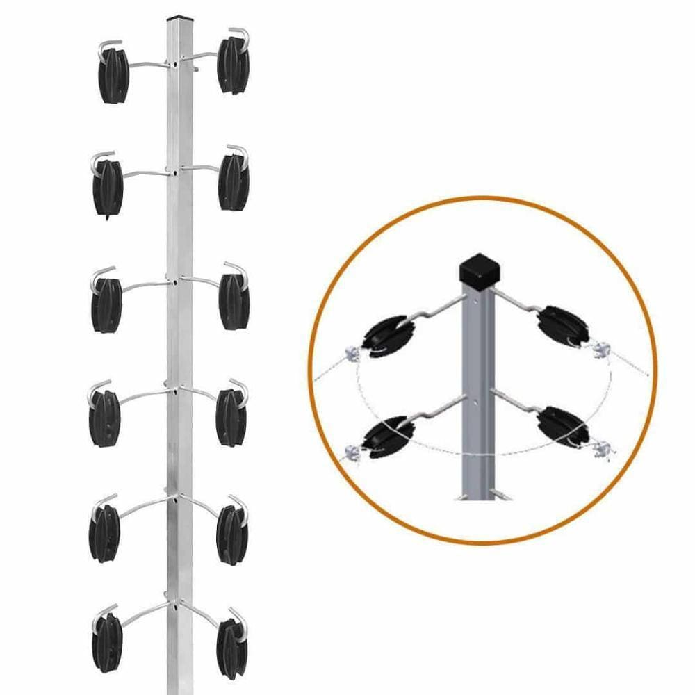 Haste 25x25 80cm C/8 - Castanhas E Ganchos (canto) Aluminio Cerca Eletrica Securi Service [F086]