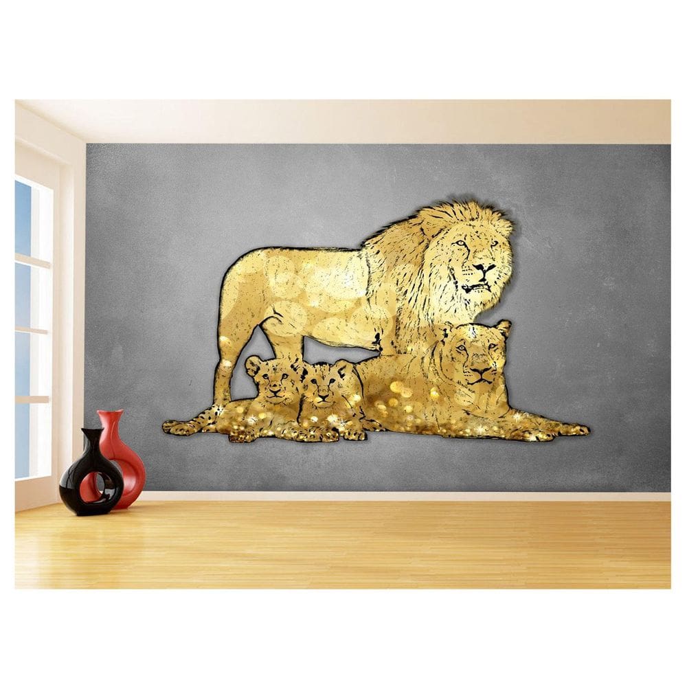 Papel De Parede Animais Pop Art Familia Leões 3,5M Pxa424