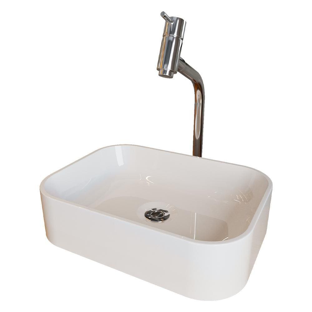 Cuba Pia Banheiro Oxford Torneira DL08 Valvula Abs Branco Brilho
