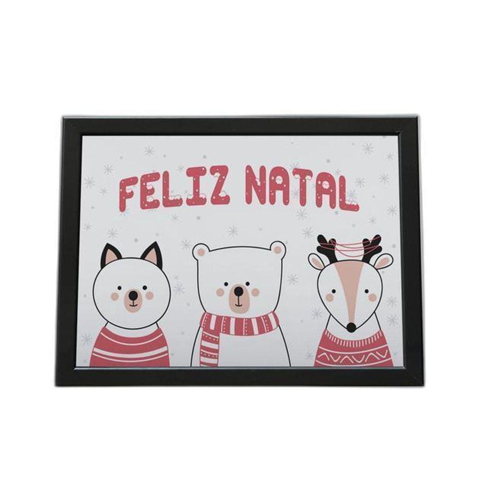 Quadro Com Moldura Feliz Natal Ursinhos 2