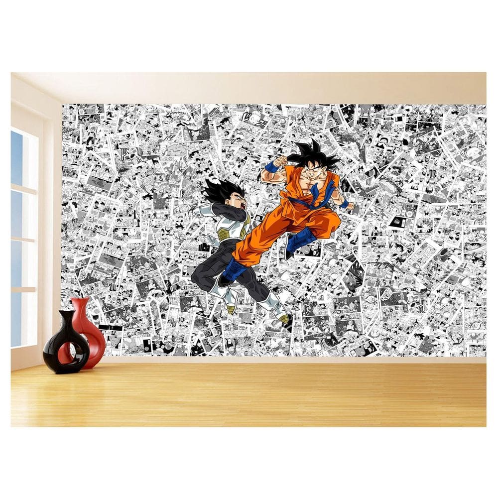 Papel De Parede Dragon Ball Goku Vegeta Anime 3,5M Dbz166