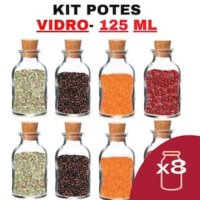 Kit Potes De Temperos Condimentos De Vidro 125Ml
