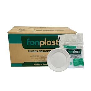 Prato Sobremesa Raso 18cm Branco 50x10 Fonplast