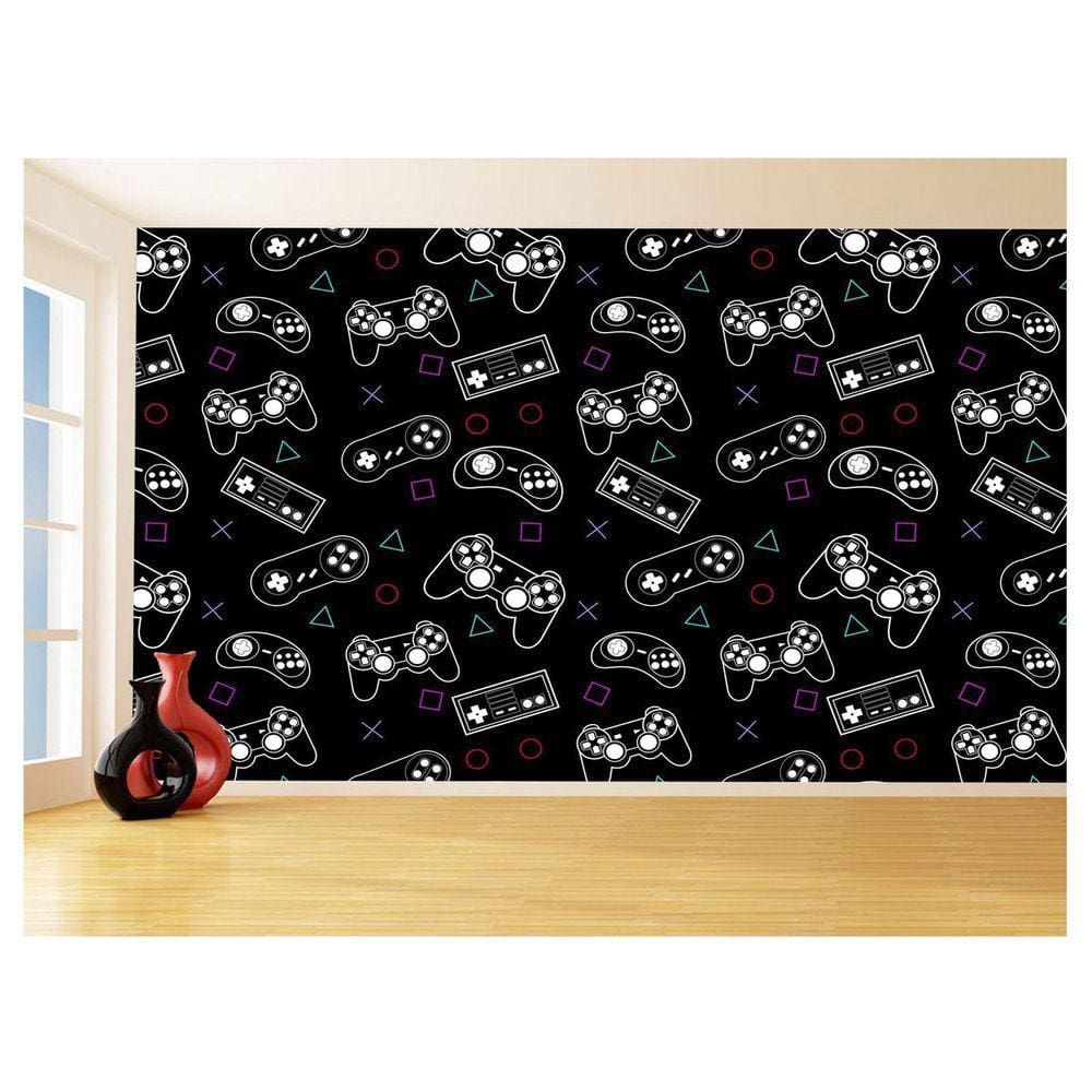 Papel De Parede 3D Infantil Controle Game Jogo 3,5M Azs293