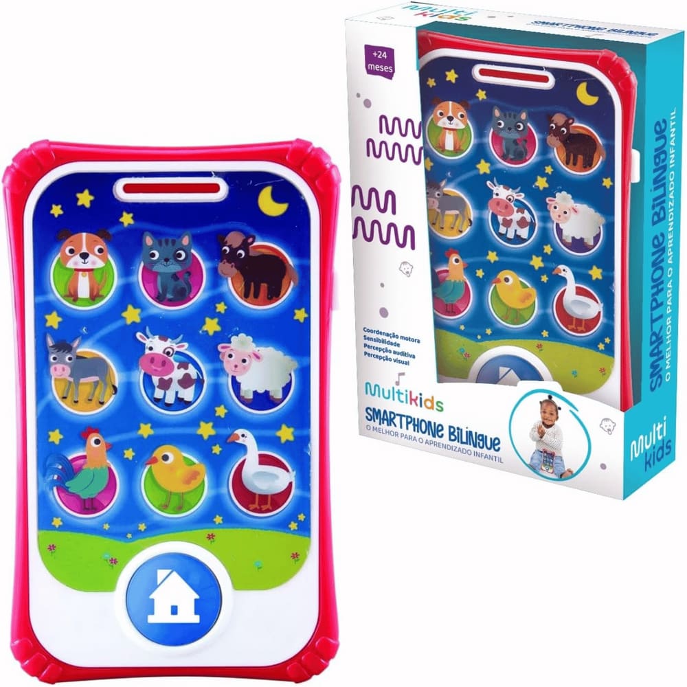 Brinquedo Smartphone Bilíngue Com Som Primeira Infantil