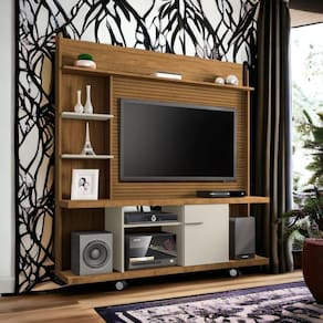Home para TVs 47" Taurus Cinamomo e Off White Ripado Bechara