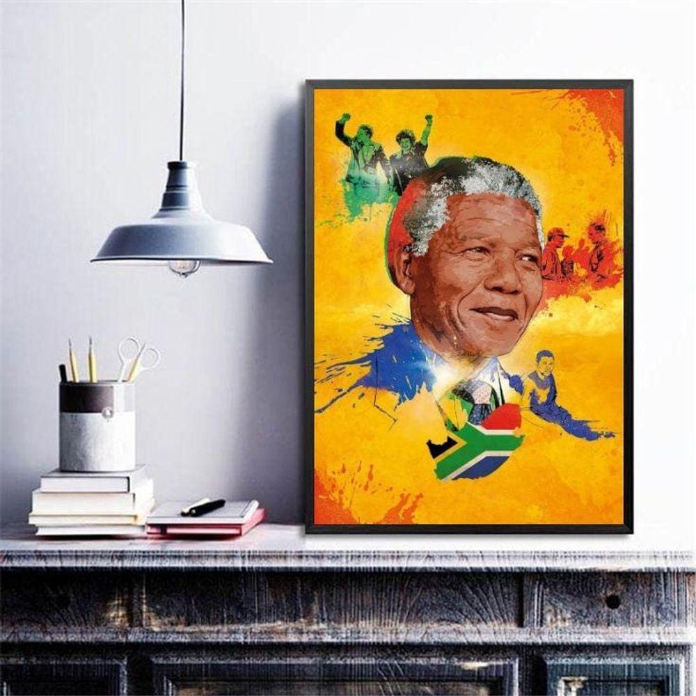 Quadro Decorativo Nelson Mandela- Arte 45X34Cm