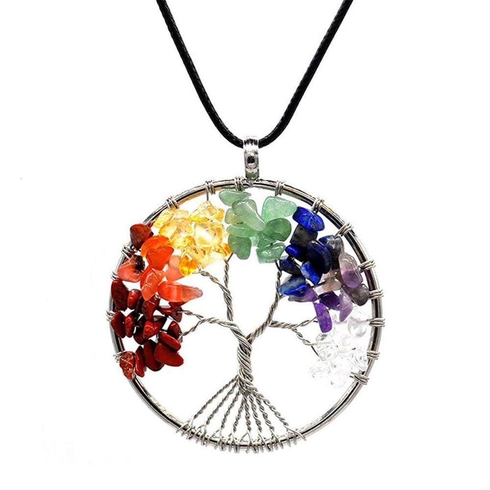 Colar Prata Árvore da Vida e Sete Chakras Proteção e Energia