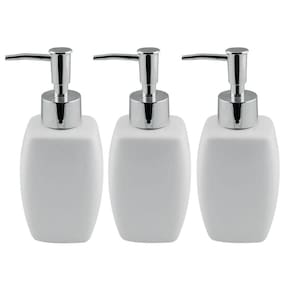 Kit 3 Saboneteiras Porta Sabonete Líquido Porcelana Branco 250ml - Yazi