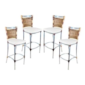 Kit 4 Banquetas Em Alumínio Jk Para Cozinha Capuccino