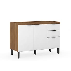 Gabinete de Pia Armário Firenze 120cm Amendola/Branco S/ Tampo - Demobile