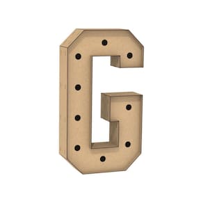 Letra Caixa Grande G Mdf 100Cm Altura Furo Lampad Iluminação