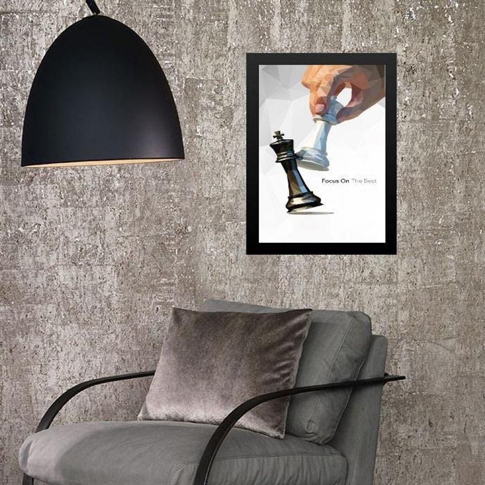Quadro Xadrez- Focus On The Best 33X24Cm - Com Vidro