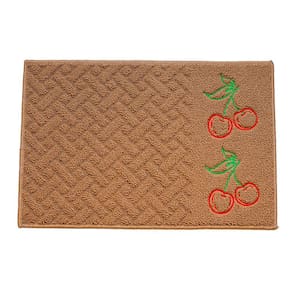 Tapete de Cozinha Bordado Vizapi Cherry 40x60cm Bege Stone