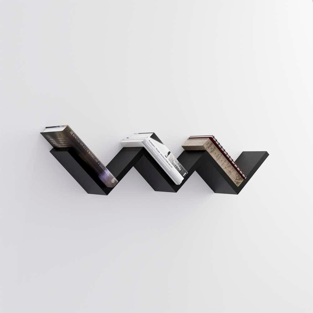 Kit Nicho Prateleiras Buzios Preto para Quarto Sala Livro