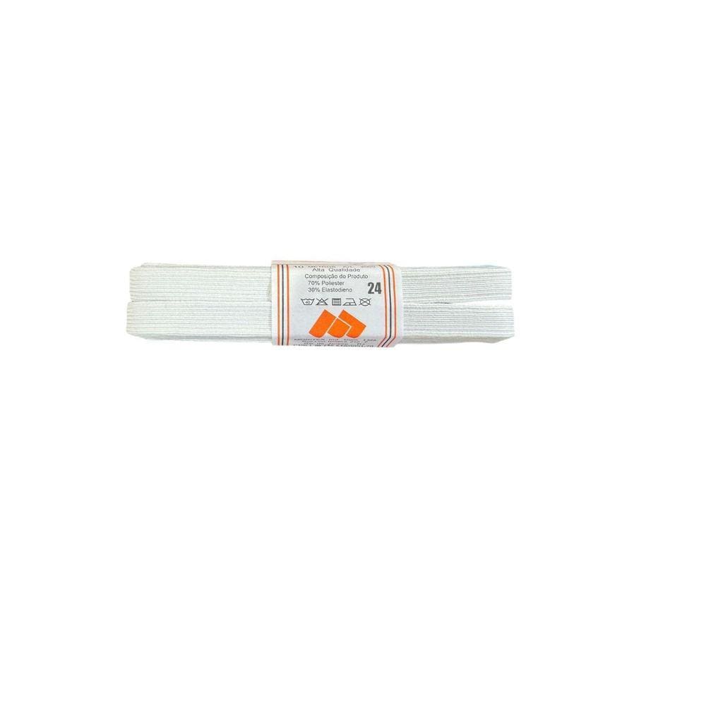 Kit 2 Rolos Elástico Chato Nº24 Branco 1,5Cm Com 10Mts Cada