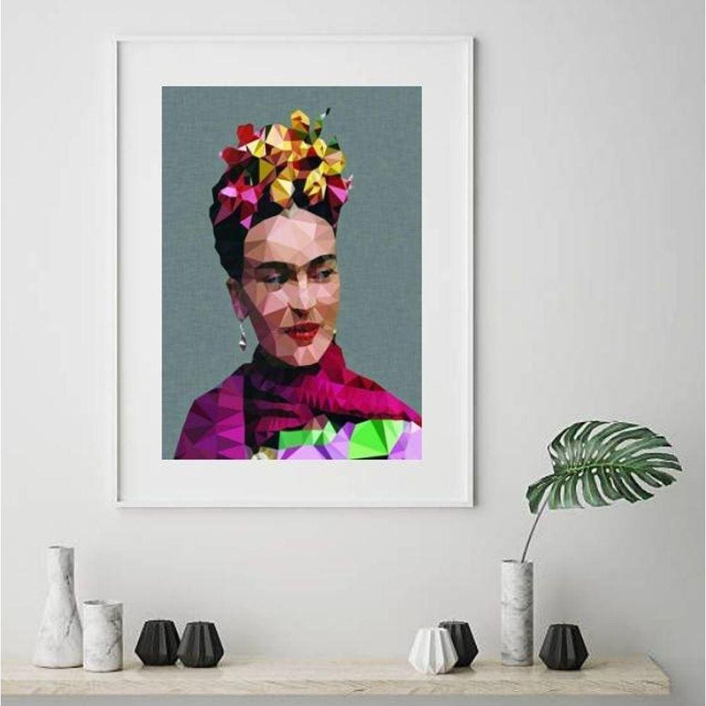 Quadro Frida Geométrico Colorido - 60X48Cm