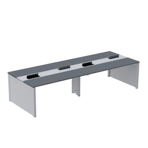 Mesa de Plataforma Dupla para 4 Pessoas Corporativa 110x140/4p Grafito/Cinza