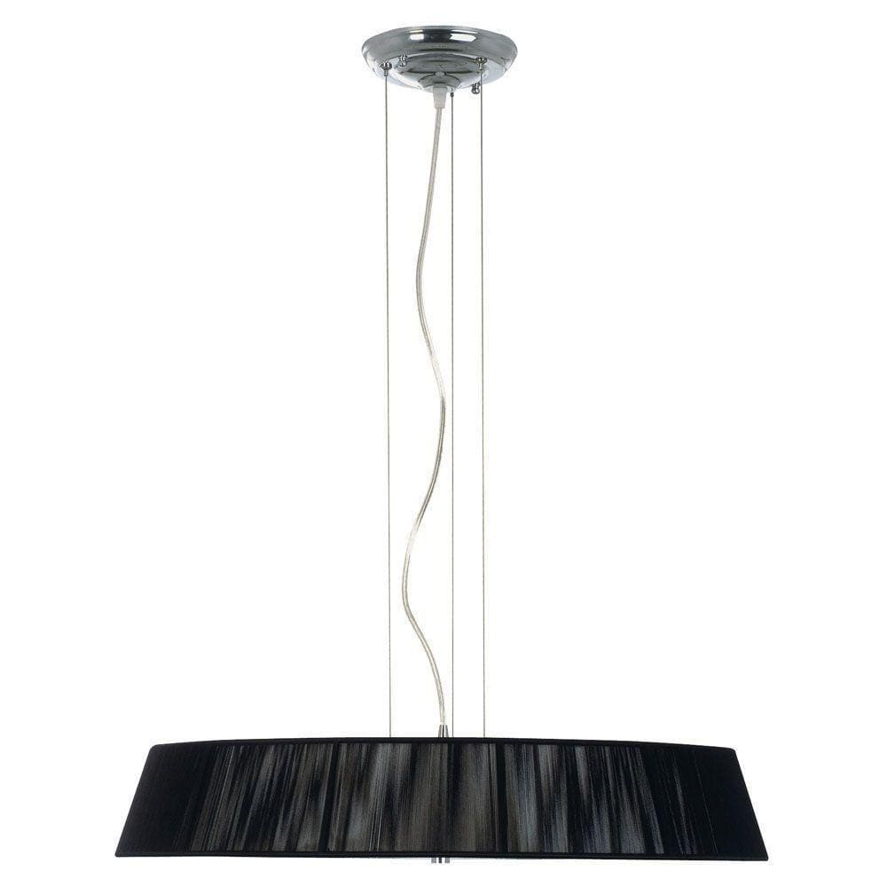Pendente Lustre Silk Preto Para Led 60 Cm