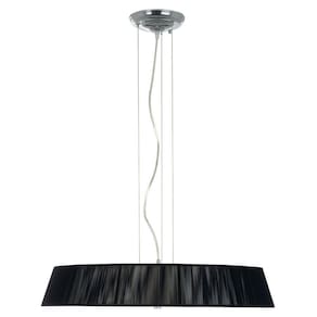 Pendente Lustre Silk Preto Para Led 60 Cm