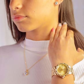 Relógio Feminino Dourado Barato Com E Garantia