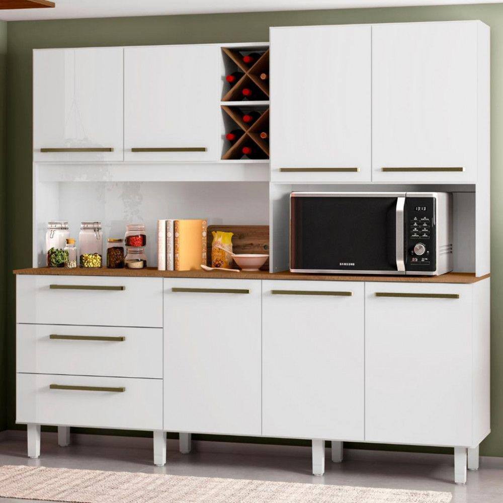 Cozinha Compacta 7 Portas 3 Gavetas Ajax Zanzini | Casas Bahia