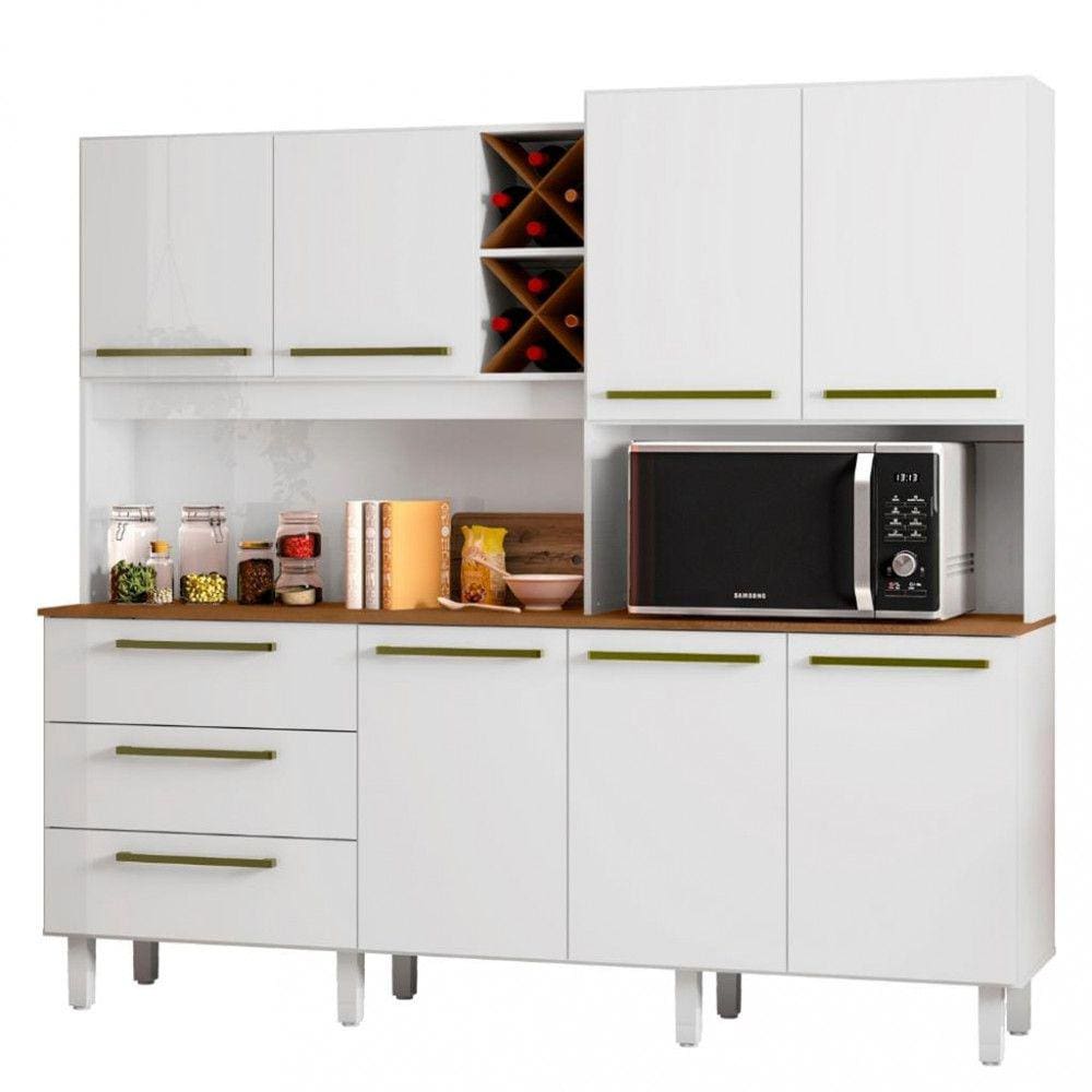 Cozinha Compacta 7 Portas 3 Gavetas Ajax Zanzini | Casas Bahia