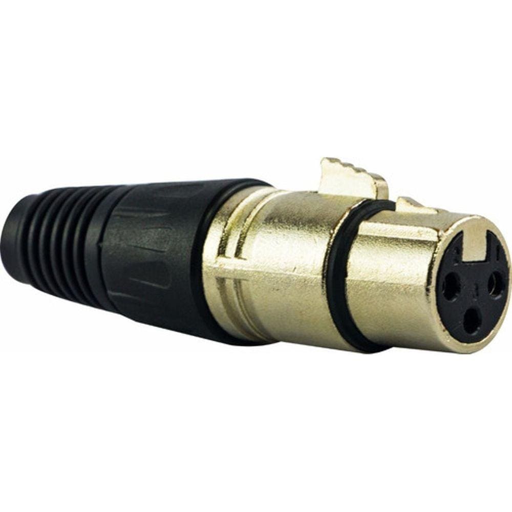 Conector Xlr Fêmea Para 3 Pinos Resistente Tipo Neutrik Nfe