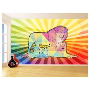 Papel De Parede Animais Pop Art Familia Leões 3,5M Pxa404
