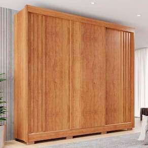 Guarda Roupa Casal 3 Portas e 4 Gavetas Atenas - Sallêto - Cinamomo