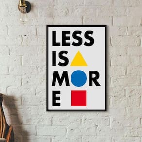 Quadro Decorativo Less Is More 33X24Cm - Com Vidro