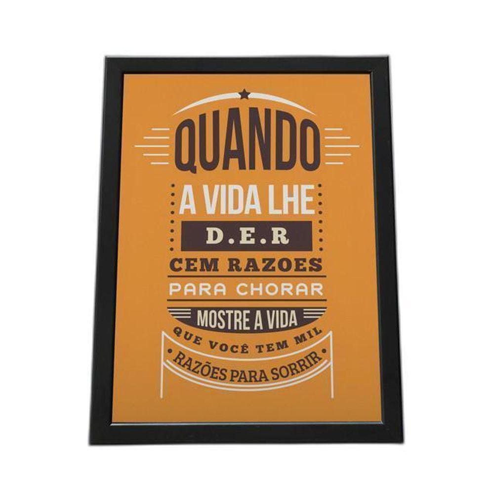 Quadro Com Moldura Cem Razões Para Sorrir